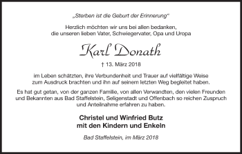 Anzeige von Karl Donath von MGO
