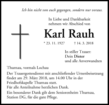 Anzeige von Karl Rauch von MGO