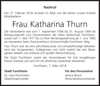 Anzeige von Katharina Thurn von MGO