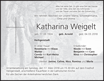 Anzeige von Katharina Weigelt von MGO