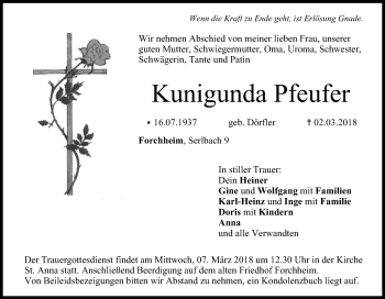 Anzeige von Kunigunda Pfeufer von MGO