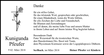 Anzeige von Kunigunda Pfeufer von MGO