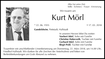 Anzeige von Kurt Mörl von MGO