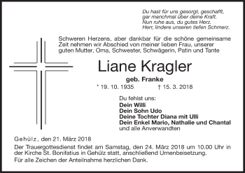 Anzeige von Liane Kragler von MGO