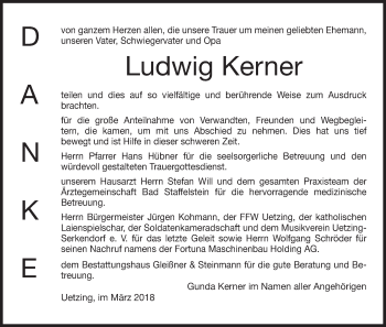 Anzeige von Ludwig Kerner von MGO