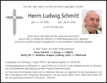 Anzeige von Ludwig Schmitt von MGO