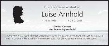 Anzeige von Luise Arnhold von MGO