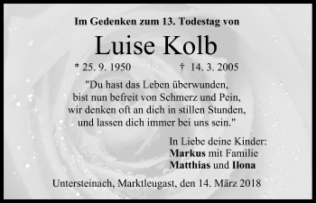 Anzeige von Luise Kolb von MGO