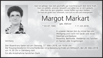 Anzeige von Margot Markart von MGO