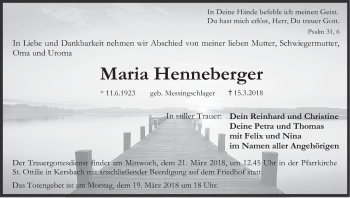 Anzeige von Maria Henneberger von MGO