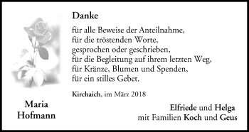 Anzeige von Maria Hofmann von MGO