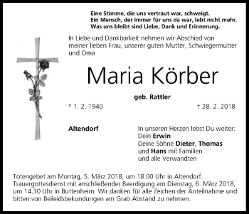 Anzeige von Maria Körber von MGO