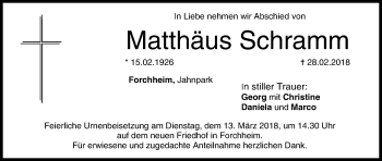Anzeige von Matthäus Schramm von MGO