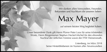 Anzeige von Max Mayer von MGO