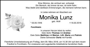 Anzeige von Monika Lunz von MGO