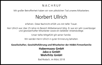 Anzeige von Norbert Ullrich von MGO