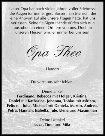 Anzeige von Opa Theo  von MGO