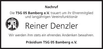 Anzeige von Reiner Denzler von MGO