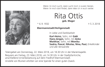 Anzeige von Rita Ottis von MGO