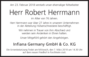 Anzeige von Robert Herrmann von MGO