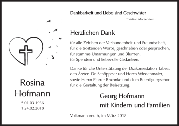 Anzeige von Rosina Hofmann von MGO