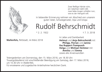 Anzeige von Rudolf Behrschmidt von MGO