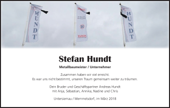 Anzeige von Stefan Hundt von MGO