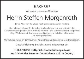 Anzeige von Steffen Morgenroth von MGO