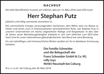 Anzeige von Stephan Putz von MGO
