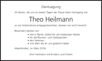 Anzeige von Theo Heilmann von MGO