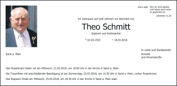 Anzeige von Theo Schmitt von MGO