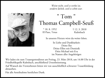 Anzeige von Thomas Campbell-Seuß von MGO