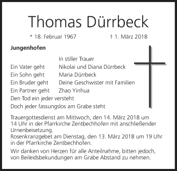 Anzeige von Thomas Dürrbeck von MGO