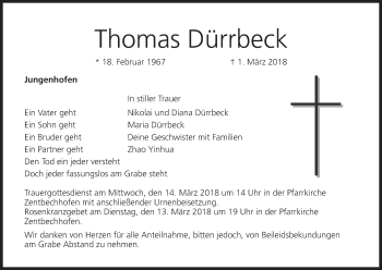 Anzeige von Thomas Dürrbeck von MGO