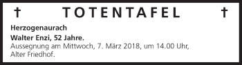Anzeige von Totentafel vom 02.03.2018 von MGO