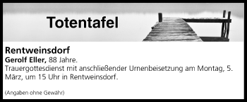 Anzeige von Totentafel vom 03.03.2018 von MGO