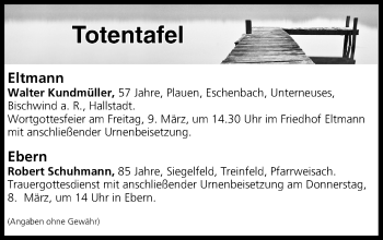 Anzeige von Totentafel vom 07.03.2018 von MGO
