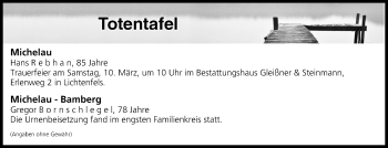Anzeige von Totentafel vom 09.03.2018 von MGO