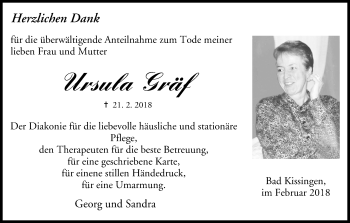 Anzeige von Ursula Gräf von MGO