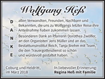 Anzeige von Wolfgang Heß von MGO