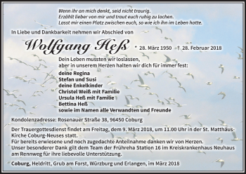 Anzeige von Wolfgang Heß von MGO