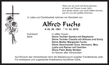 Anzeige von Alfred Fuchs von MGO
