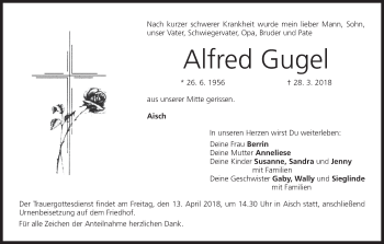 Anzeige von Alfred Gugel von MGO