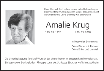 Anzeige von Amalie Krug von MGO