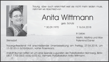 Anzeige von Anita Wittmann von MGO