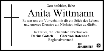 Anzeige von Anita Wittmann von MGO