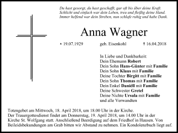 Anzeige von Anna Wagner von MGO