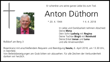 Anzeige von Anton Düthorn von MGO