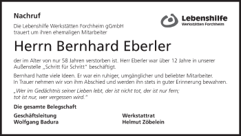 Anzeige von Bernhard Eberler von MGO