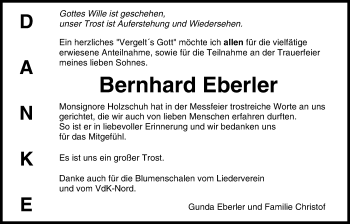 Anzeige von Bernhard Eberler von MGO